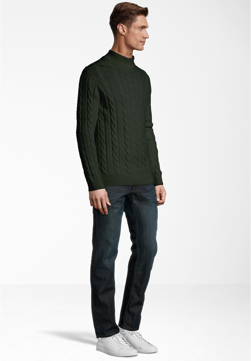 Pullover Zopfmuster Soft Touch, khaki Detailansicht 1