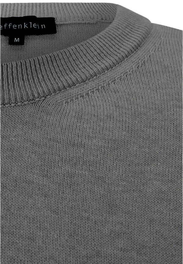 Pullover Rundhals Baumwoll Mix, grau melange