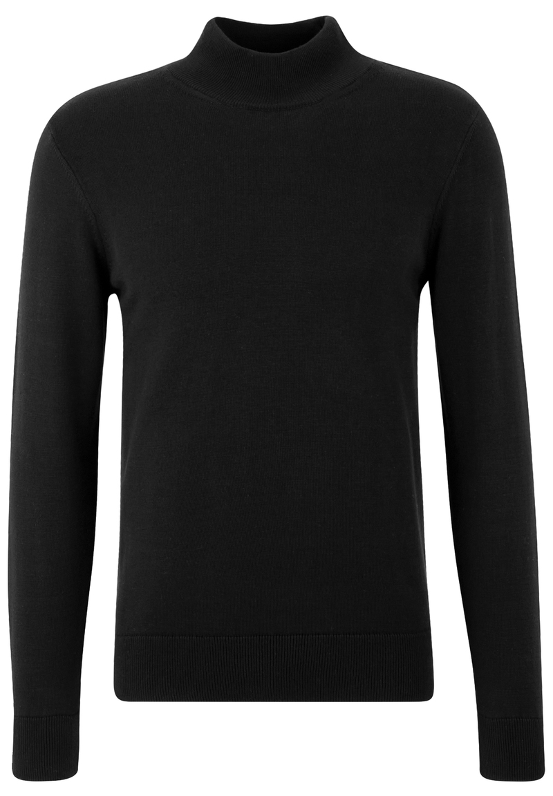 Pullover Stehbund Baumwoll Mix, schwarz Detailansicht 2