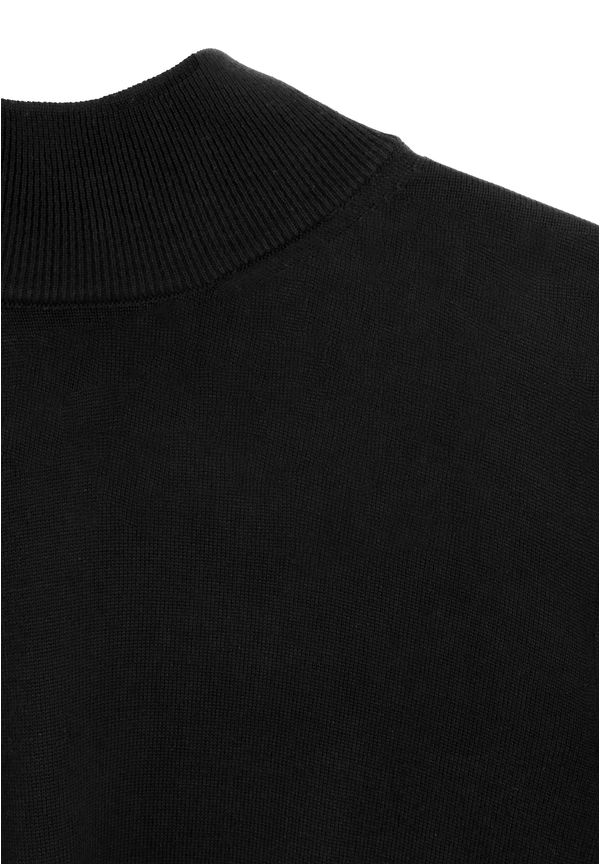 Pullover Stehbund Baumwoll Mix, schwarz