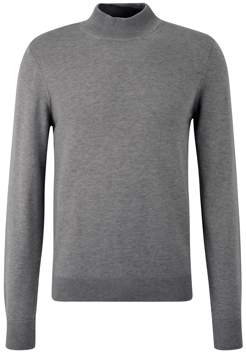 Pullover Stehbund Baumwoll Mix, grau melange Detailansicht 2