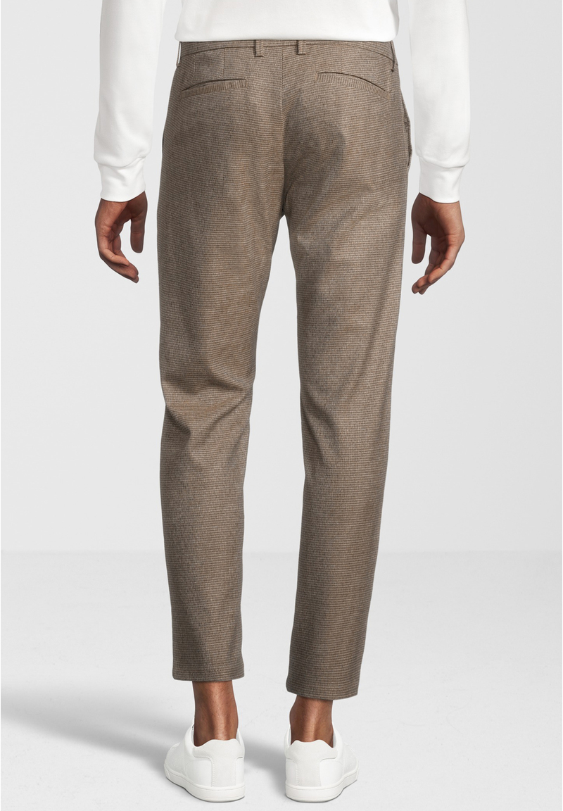 Hose knöchellang zweifarbig, beige Rückansicht