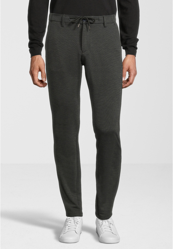 Herren Hose Fil a Fil elastisch, anthrazit Frontansicht