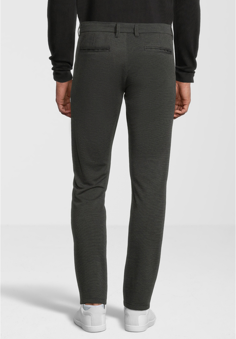 Herren Hose Fil a Fil elastisch, anthrazit Rückansicht