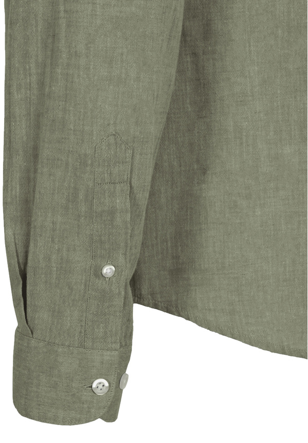 Hemd Stehbund Leinen-Mix, khaki 