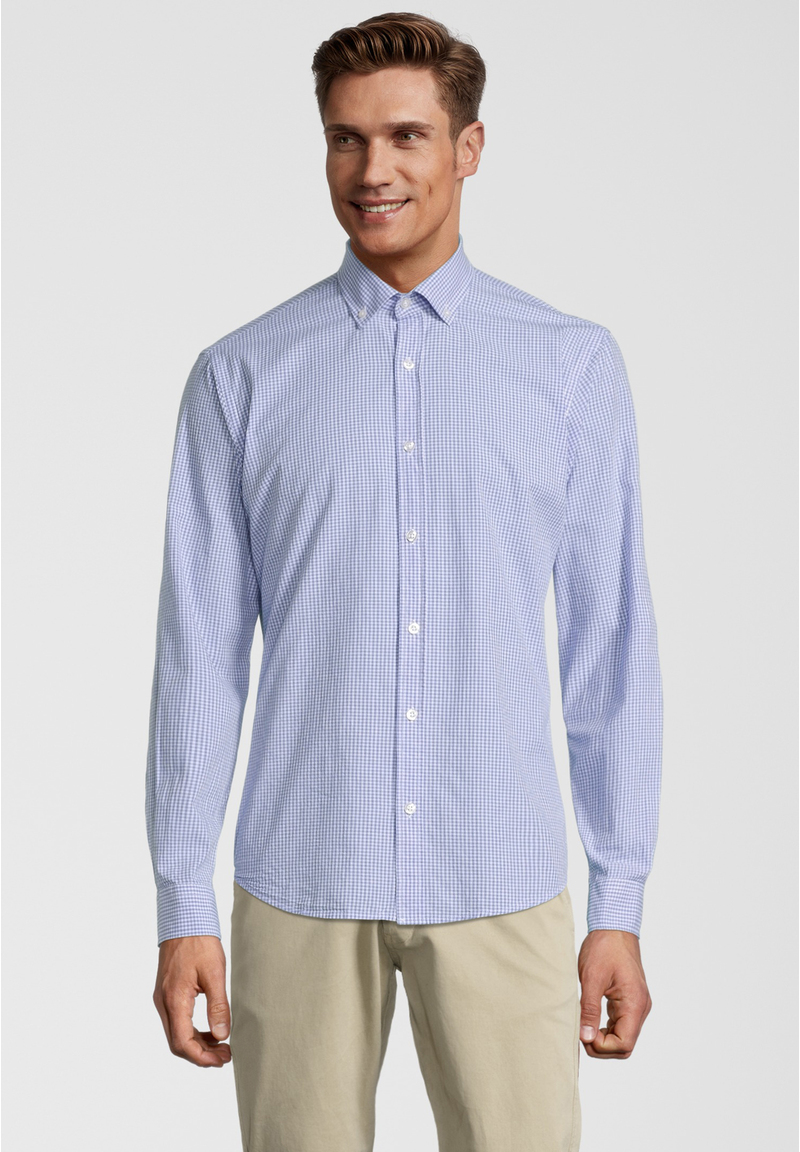 Hemd Vichy-Karo, hellblau Frontansicht
