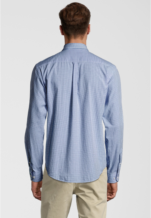 Hemd Vichy-Karo, Marine Rückansicht