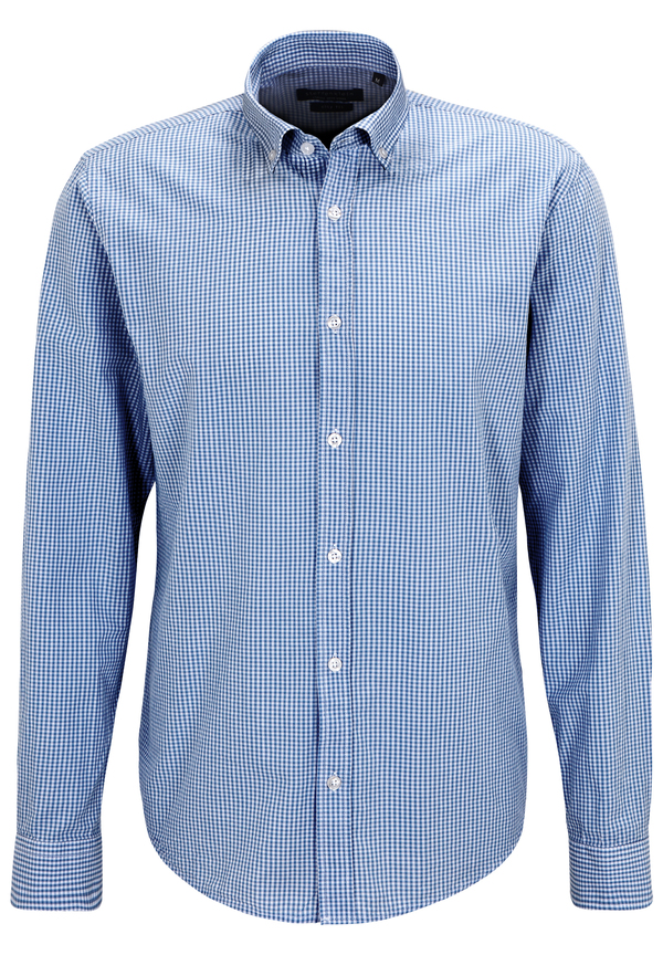 Hemd Vichy-Karo, Marine Detailansicht 2