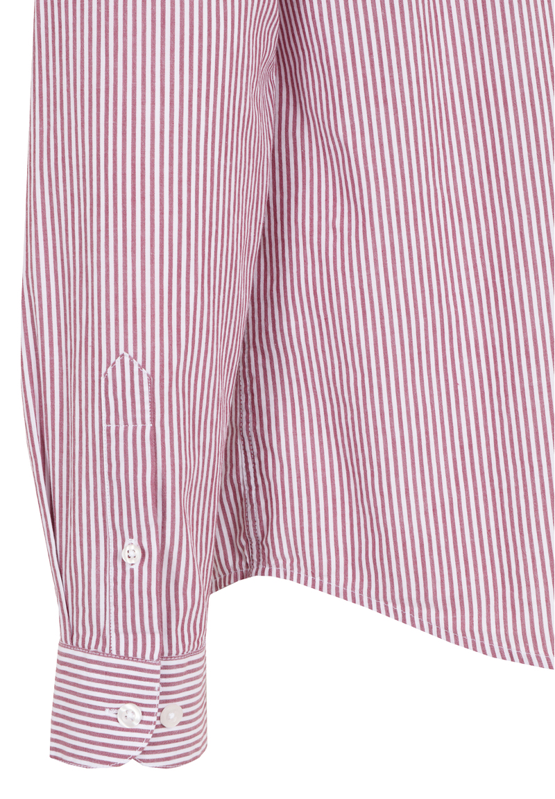Hemd Streifen Stehkragen, rot 