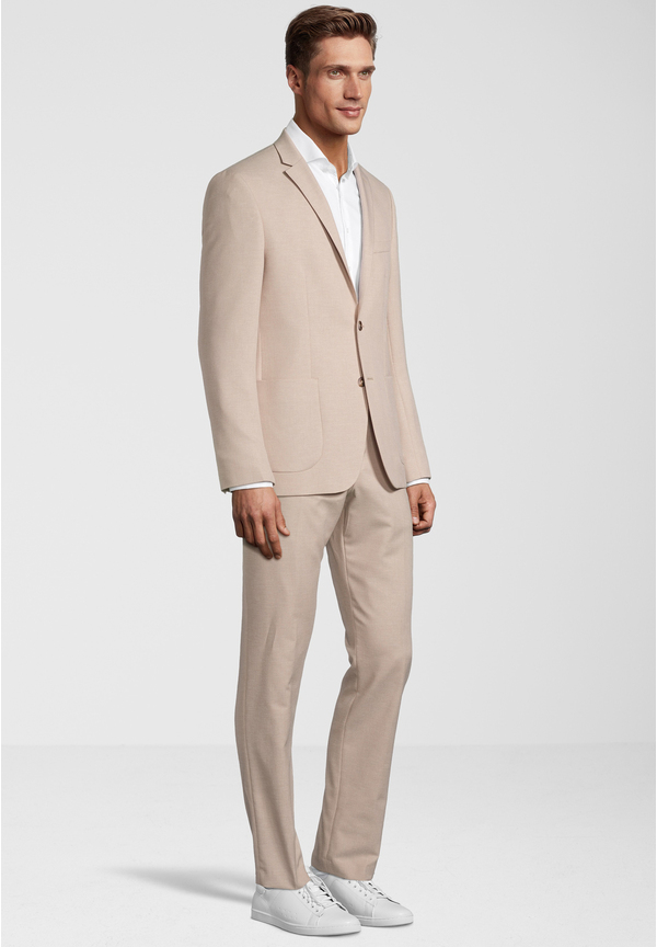 2-teiliger Anzug in Leinenoptik Regular Fit, sand Detailansicht 1