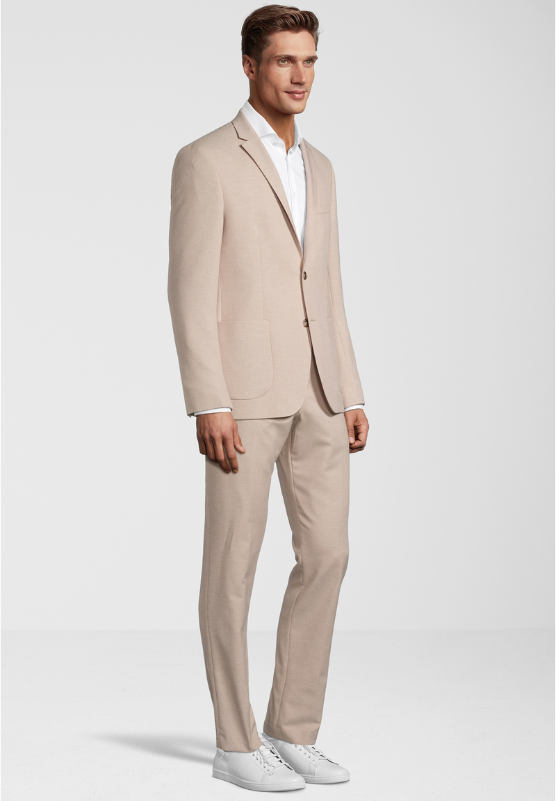 2-teiliger Anzug in Leinenoptik Regular Fit, sand Detailansicht 1