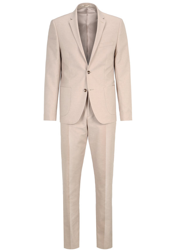 2-teiliger Anzug in Leinenoptik Regular Fit, sand 