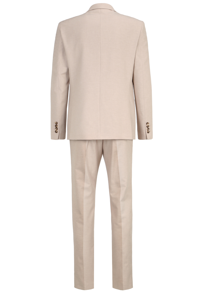 2-teiliger Anzug in Leinenoptik Regular Fit, sand 