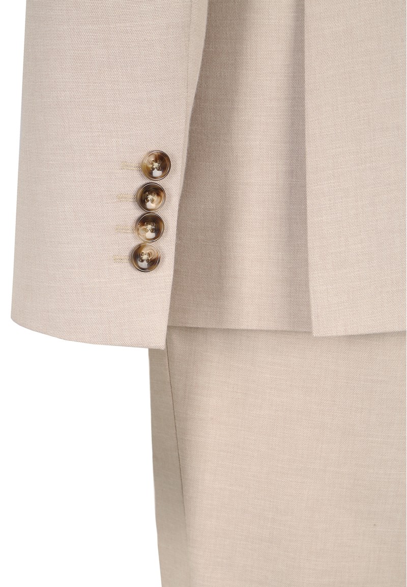 2-teiliger Anzug in Leinenoptik Regular Fit, sand 