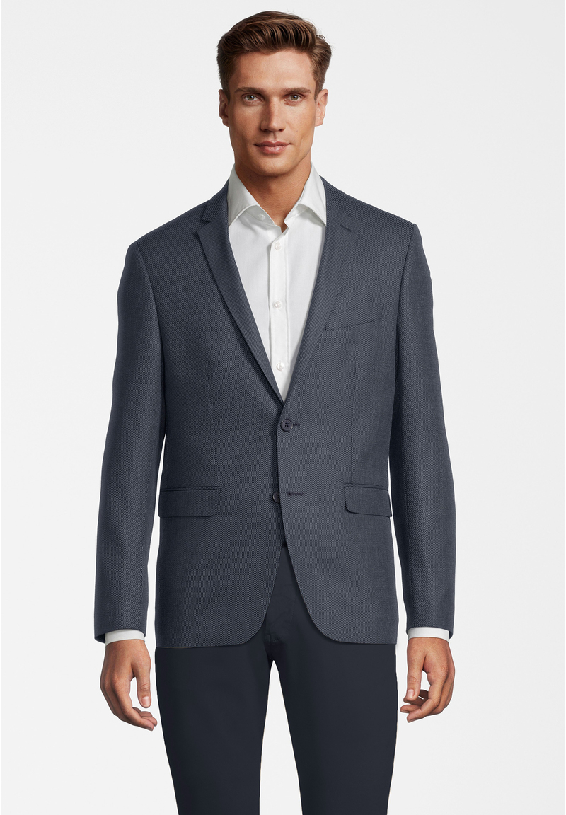 Sakko Fil a Fil Slim Fit, Marine Frontansicht