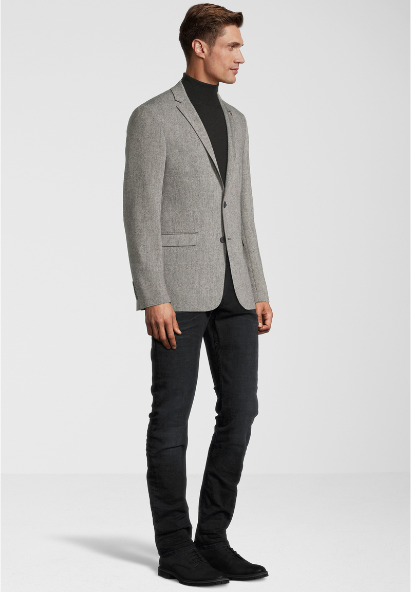 Sakko Wolle Tweed, grau Detailansicht 1