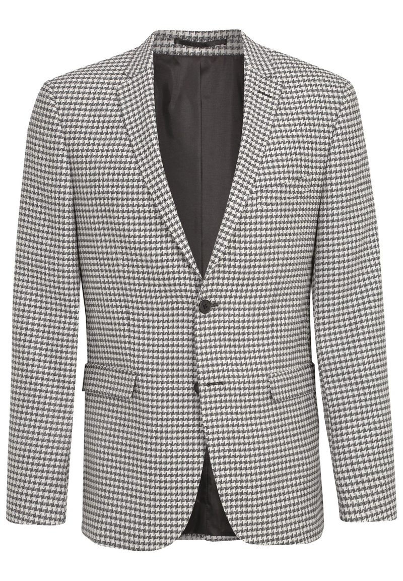 Sakko Hahnentritt, schwarz / creme Detailansicht 2