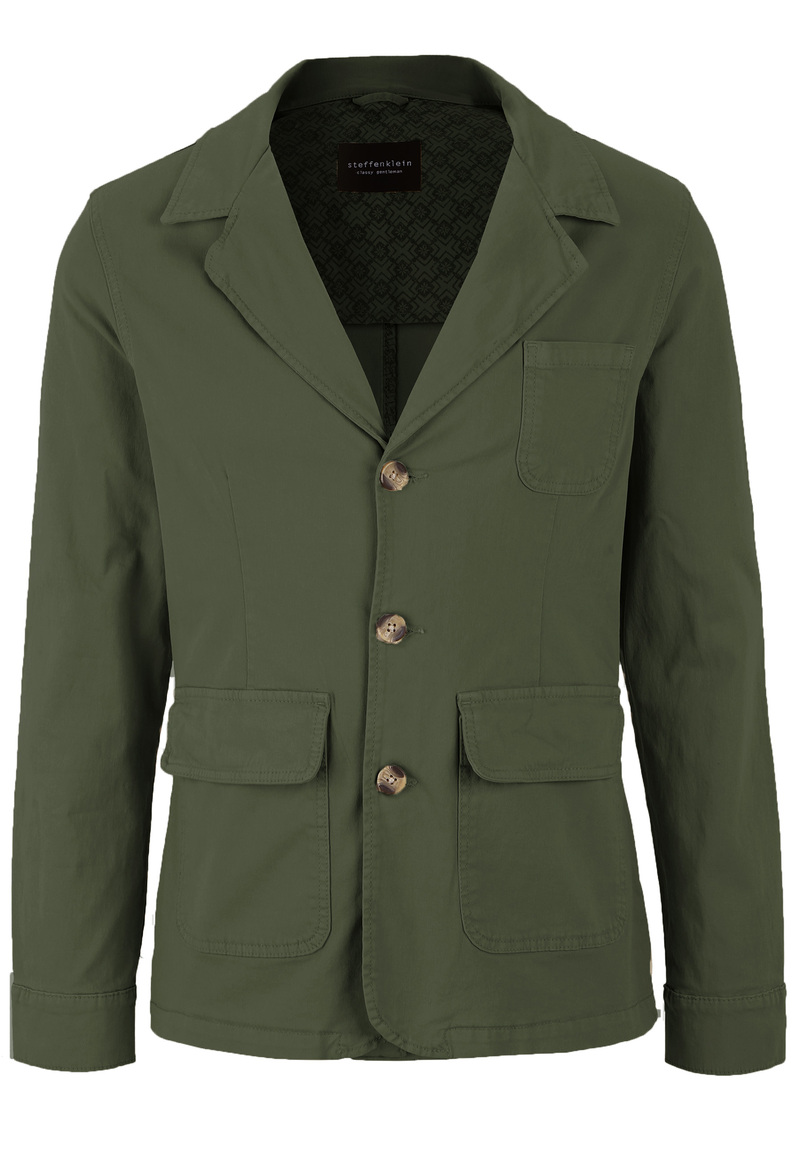 Baumwoll-Sakko, khaki Detailansicht 2