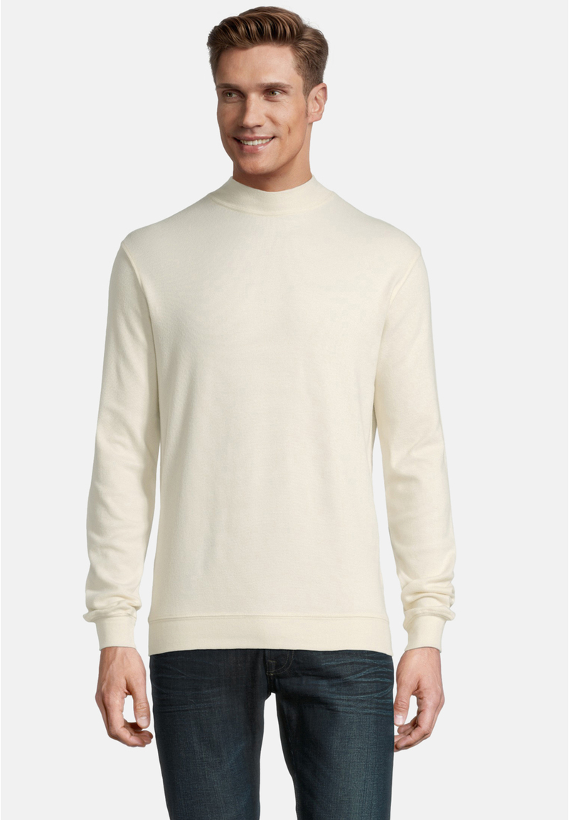Pullover Stehbund Soft Touch, creme Frontansicht