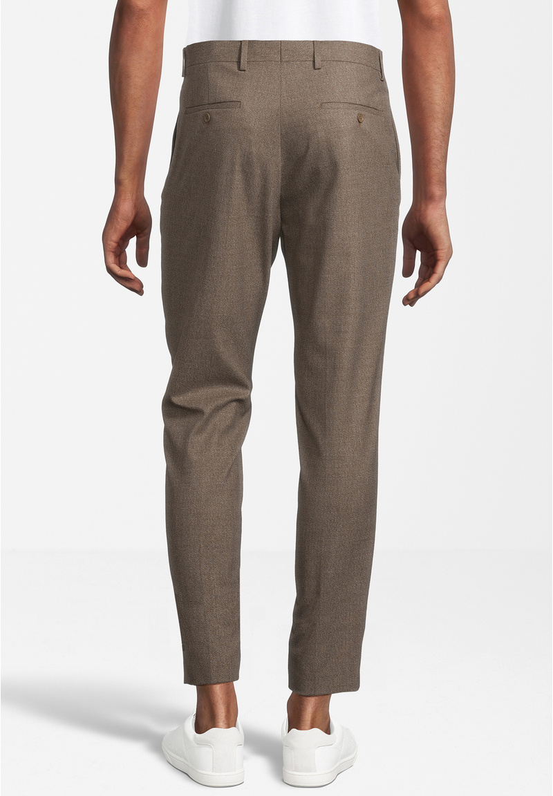 Hose knöchellang melange, braun Rückansicht