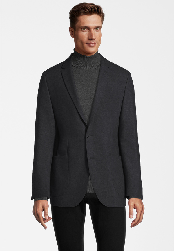 Sakko aufgesetzte Taschen, Graphit Frontansicht