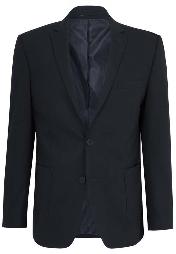 Sakko aufgesetzte Taschen, Marine Detailansicht 2