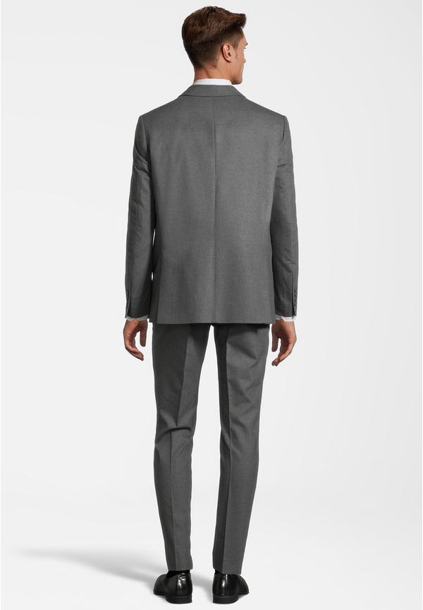 Anzug Slim Fit elastisch, grau melange Rückansicht