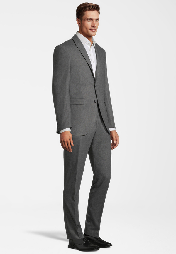 Anzug Slim Fit elastisch, grau melange Detailansicht 1