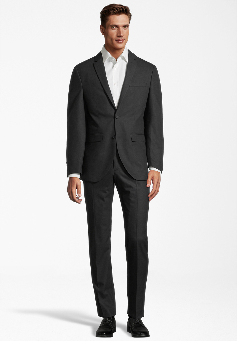 Anzug Slim Fit elastisch, graphit Frontansicht