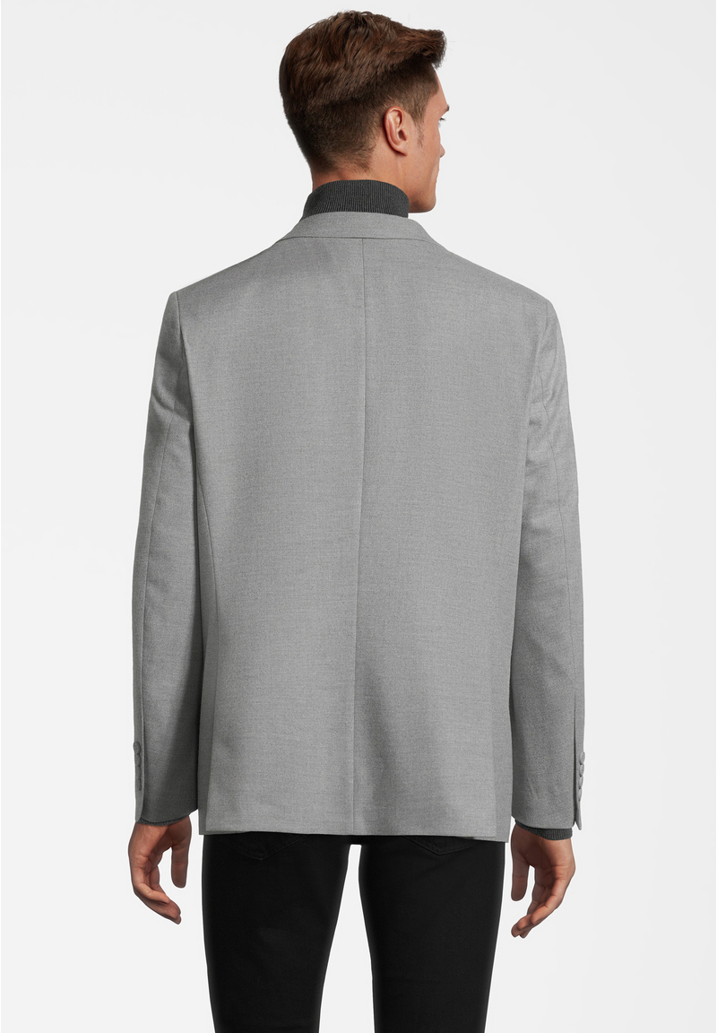 Sakko aufgesetzte Taschen, grau Rückansicht