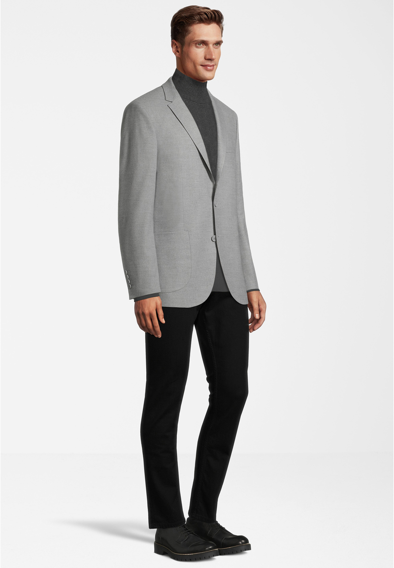 Sakko aufgesetzte Taschen, grau Detailansicht 1