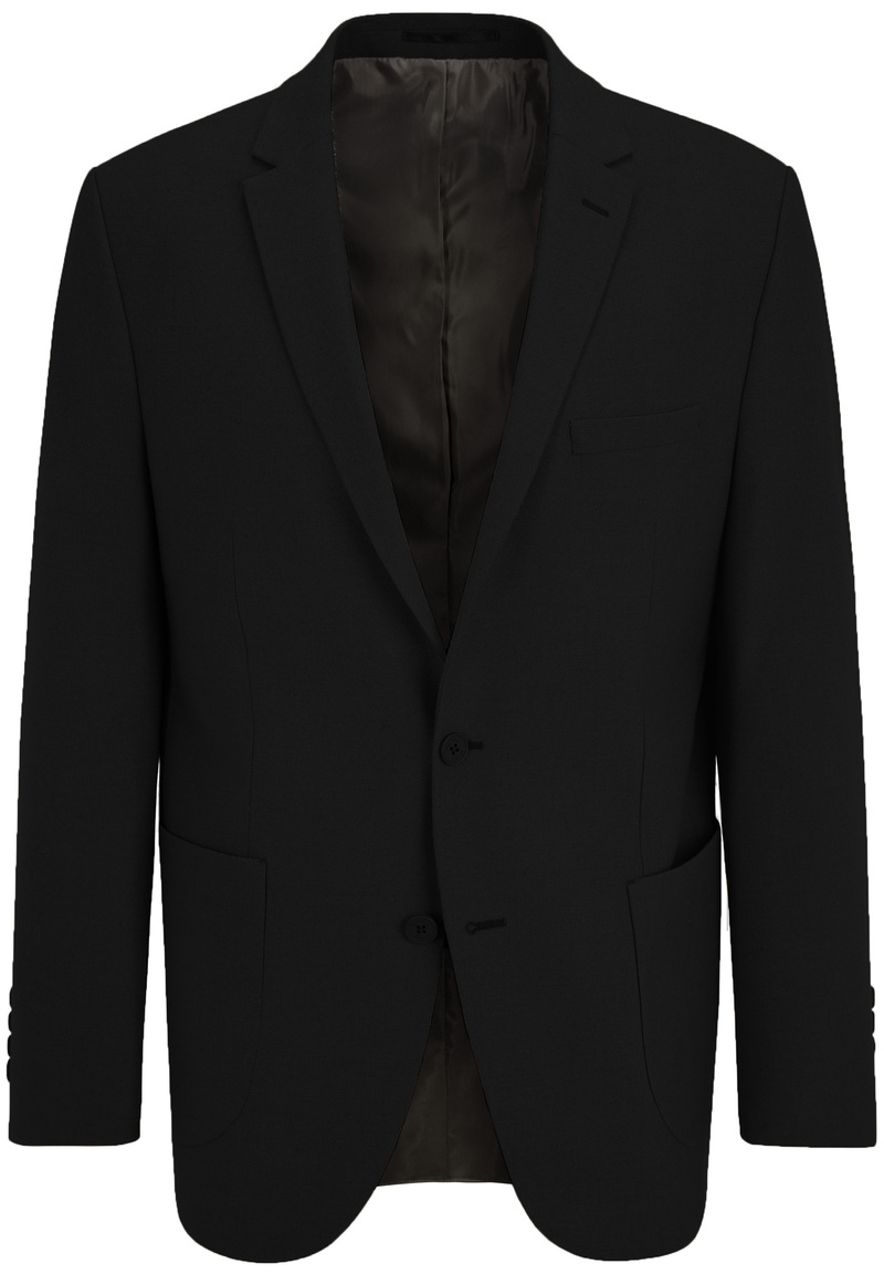 Sakko aufgesetzte Taschen, schwarz Detailansicht 2