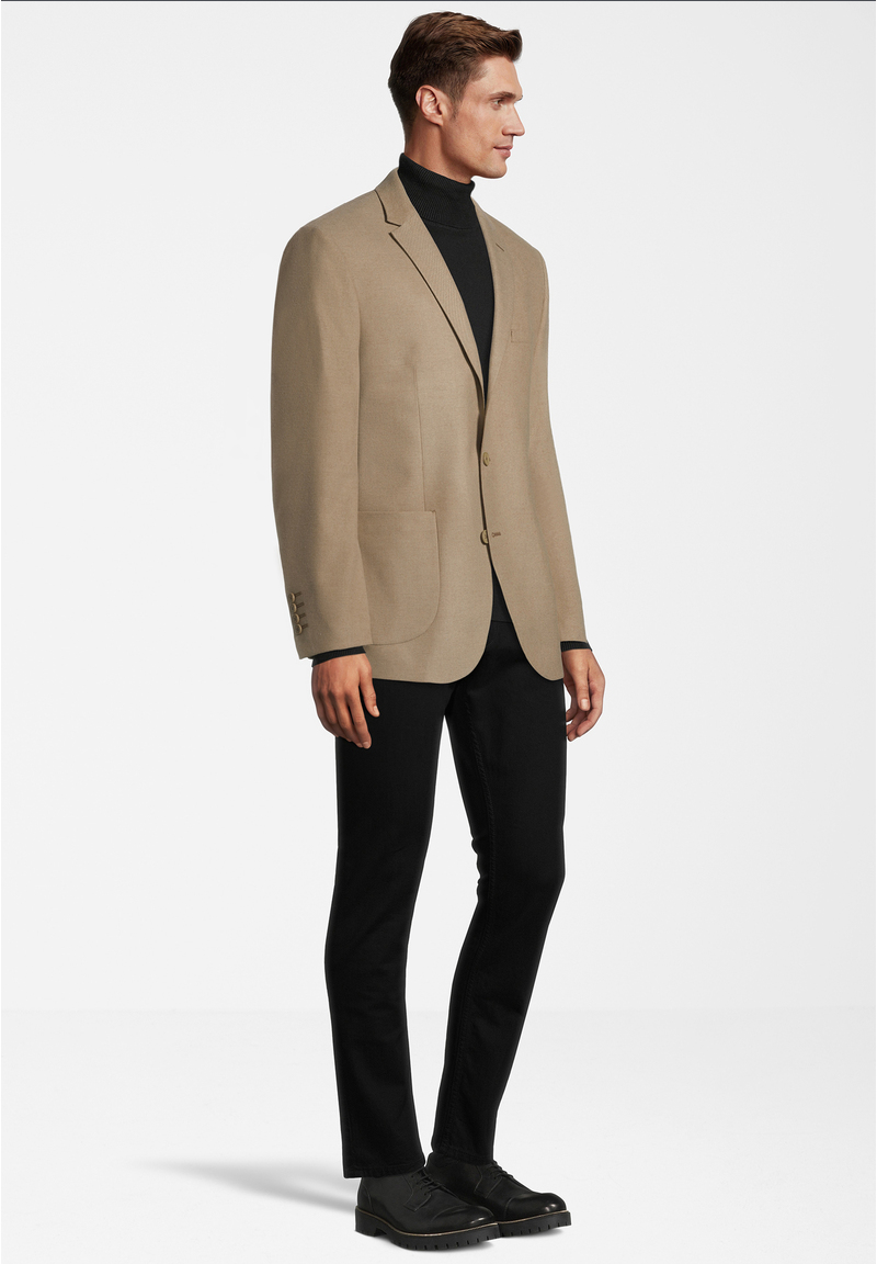 Sakko aufgesetzte Taschen, beige Detailansicht 1