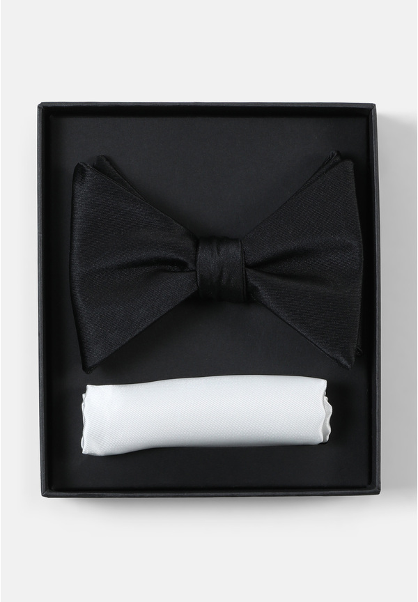 5-piece tuxedo with bow tie and pocket square, schwarz Detailansicht 2