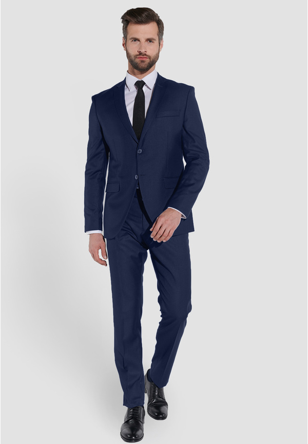 Designer Anzug Slim Fit, Blau Frontansicht