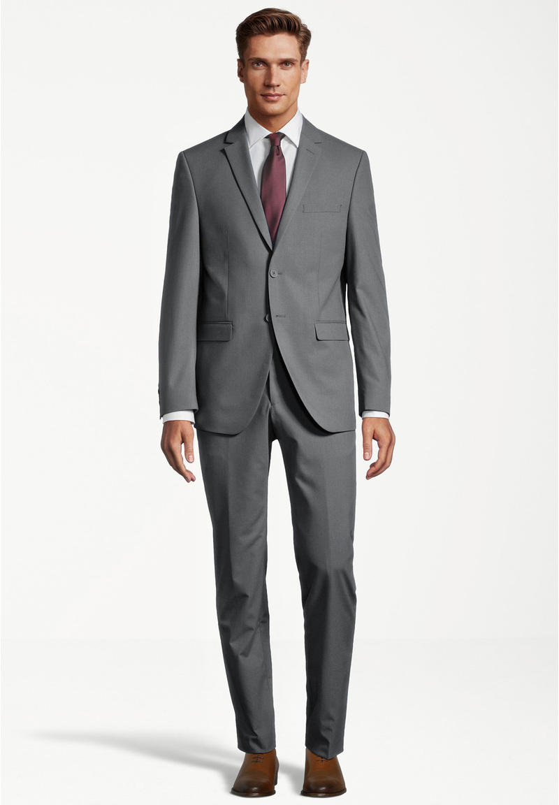 Designer Anzug Slim Fit, Grau Frontansicht