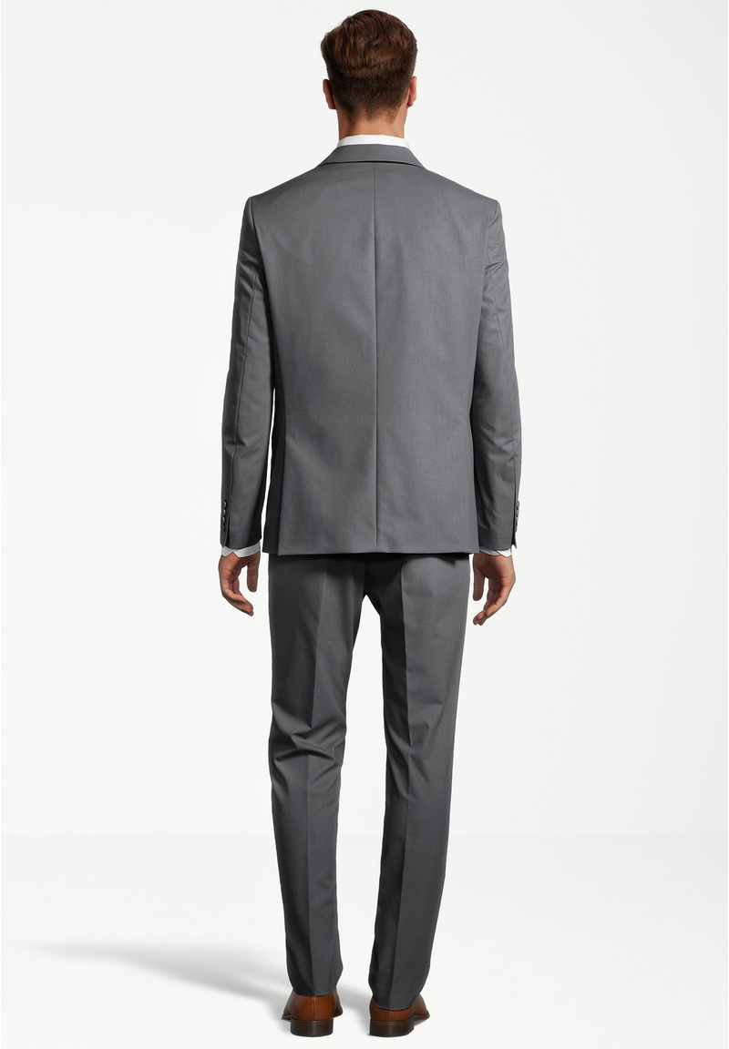 Designer Anzug Slim Fit, Grau Rückansicht