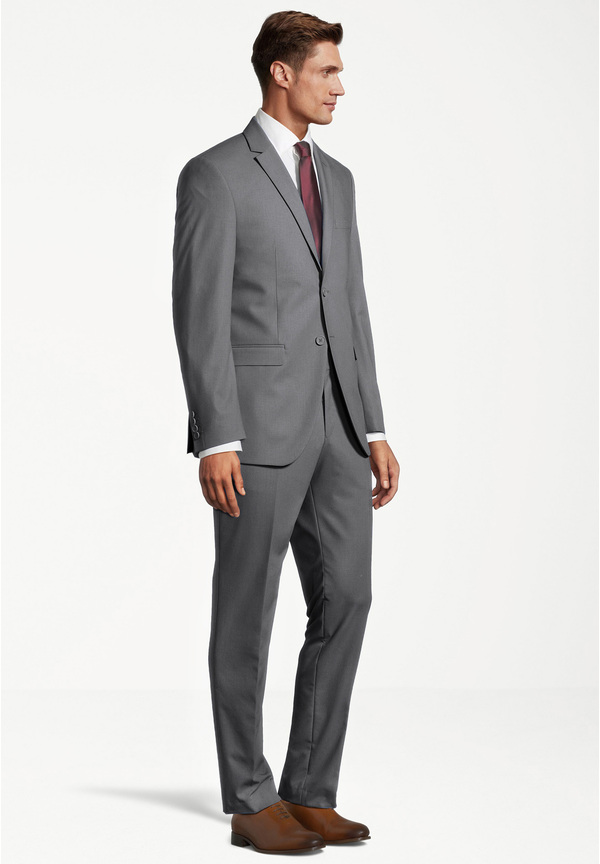 Designer Anzug Slim Fit, Grau Detailansicht 1