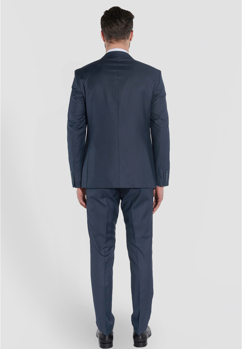 Designer Anzug Slim Fit, Graublau Rückansicht
