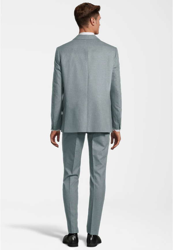 Designer Anzug Slim Fit, salbei Rückansicht